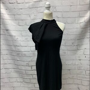 Crystal Doll Juniors One Ruffle Shoulder Dress